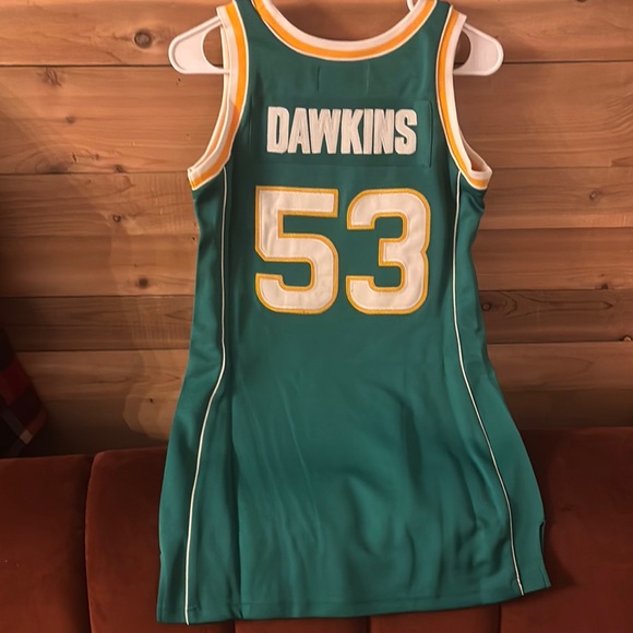 Hardwood Legends Darryl Dawkins Green and Yellow Basketball Jersey Dress - Picture 1 of 5